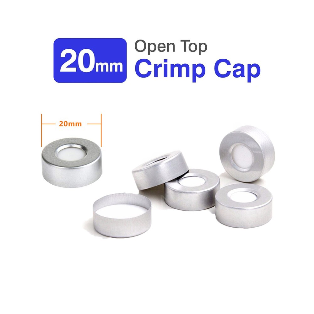 Aluminum Crimp Vial Cap Seal&Natural PTFE/Silicone Septa for Headspace Vial,20mm
