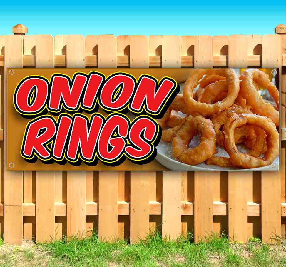 ONION RINGS Advertising Vinyl Banner Flag Sign Many Sizes FRIED FOOD