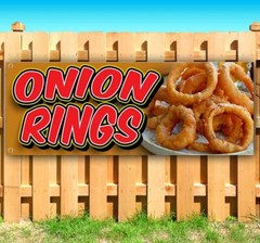 ONION RINGS Advertising Vinyl Banner Flag Sign Many Sizes FRIED FOOD
