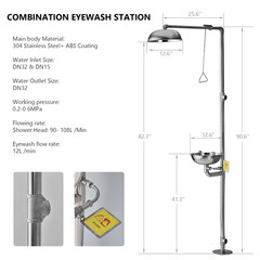 Stainless Steel Combination Shower Station Emergency Eye Wash Eyewash Station