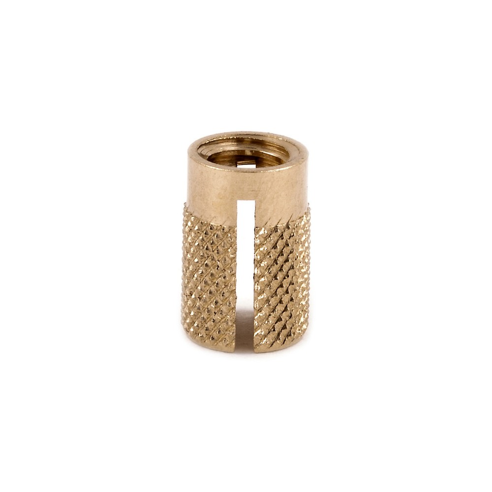E-Z Press Brass Threaded Insert for Plastic – Flush 4-40, 6-32, 8-32, 10-32, 1/4