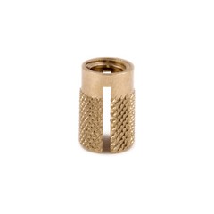E-Z Press Brass Threaded Insert for Plastic – Flush 4-40, 6-32, 8-32, 10-32, 1/4