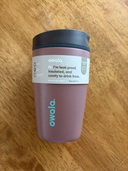 Owala SmoothSip Slider Insulated Stainless Steel Coffee 12 Ounces, Cozy Cocoa