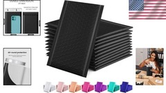 Black 4×8 Inches Bubble Mailers (50 Pack)