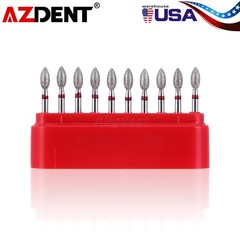 AZDENT Dental FG Diamond Burs Fine Red Football #368-023F 10pcs/pack USA