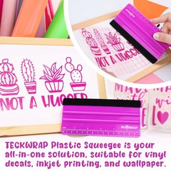 TECKWRAP Professional Felt Squeegee for Vinyl, Pitaya, 2 PCS, 6″x2.9″