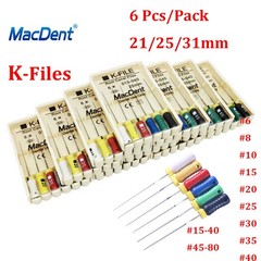 Mani Dental Root Canal Endo K-files 21-25-31mm All Sizes 6Files/pk