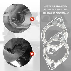 2PCS 2.5″ Exhaust Gasket Kit Include 4PCS Exhaust Bolts, 2-Bolt Color: 2.5inch