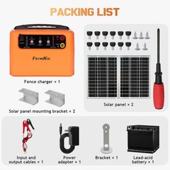 30 Miles 15W Solar Electric Fence Charger Fence Energizer for Livestock 6-12KV