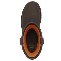 HISEA Men Steel Toe Safety Work Boots Pull On Waterproof Leather Wellington Boot