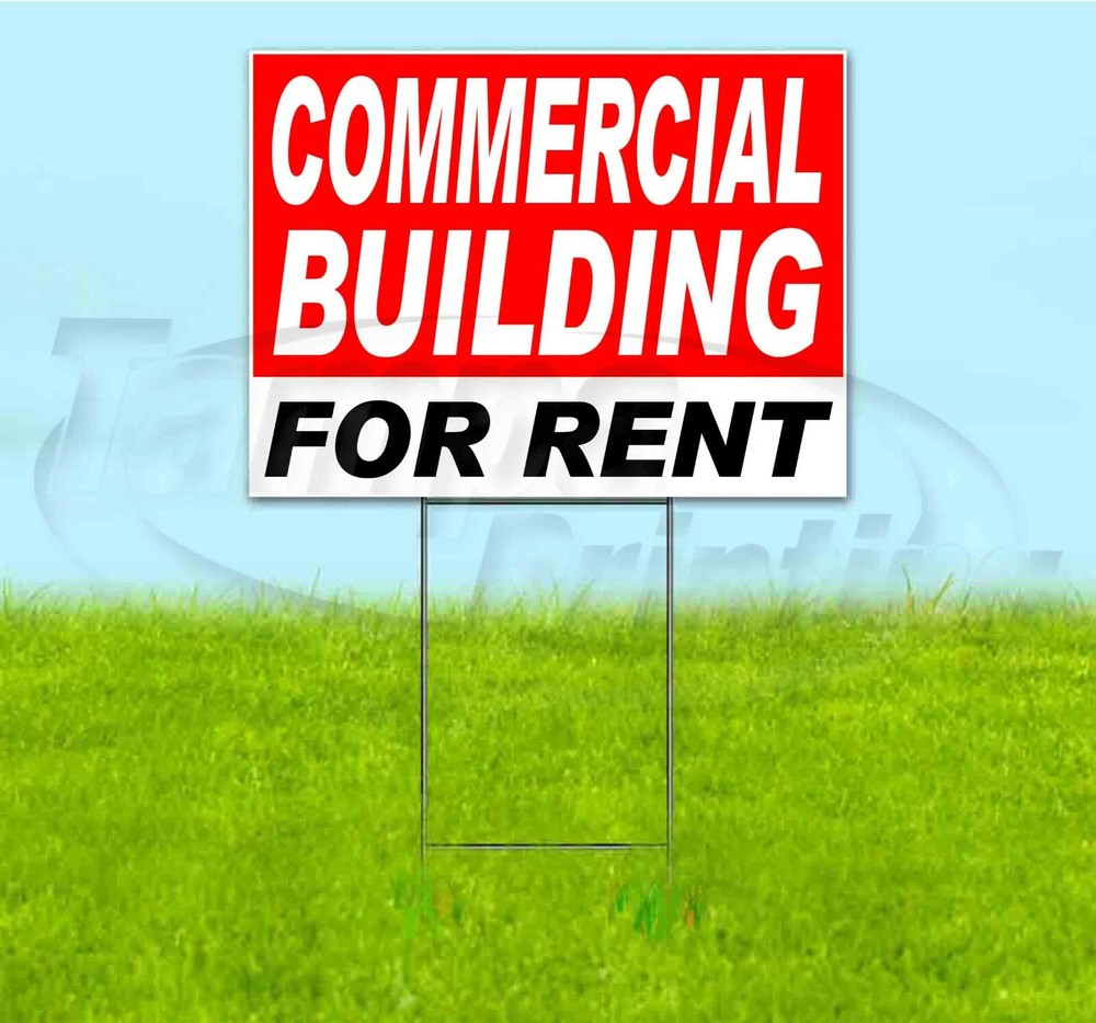COMMERCIAL BUILDING FOR RENT 18×24 Yard Sign WITH STAKE Corrugated Bandit SALE