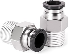 Male Straight 8mm Tube OD x 1/4 Inch NPT Thread Push to Connect Fittings PC8-…