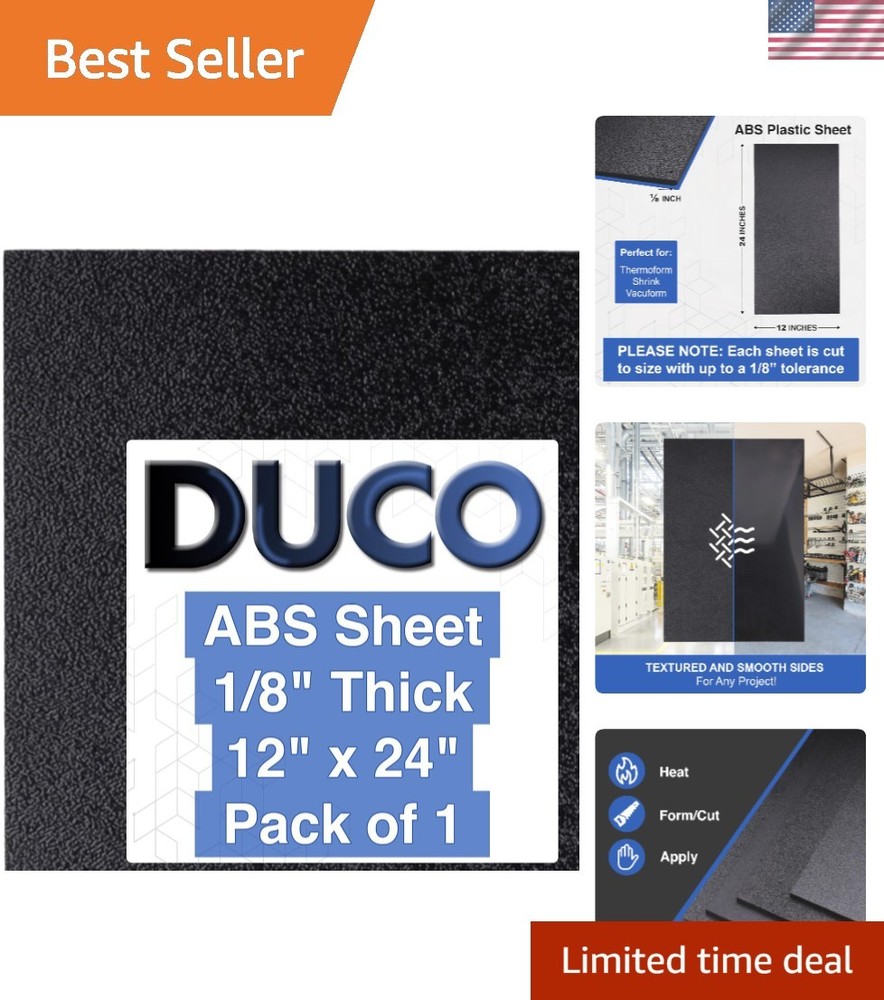 Versatile 12″ x 24″ ABS Plastic Sheet – Textured & Matte Finish for DIY Projects