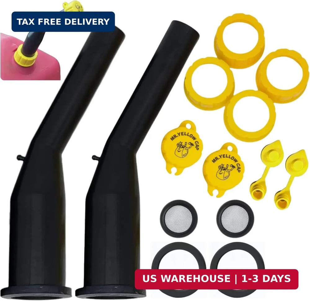Mr Yellow Cap Gas Can Spout Replacement Kit – 2pack Universal Leakproof Angle Ga