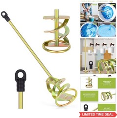 Paint Mixer for Drill Stirring Attachment Double Helix Fits 1-5 Gallon Bucket