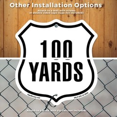 100 Yards Golf Course Running Race Shield Shaped Sign With Stake