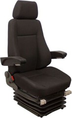 Pilot 24V Black Fabric Air Suspension Seat For Excavators Wheel Loaders Dozers