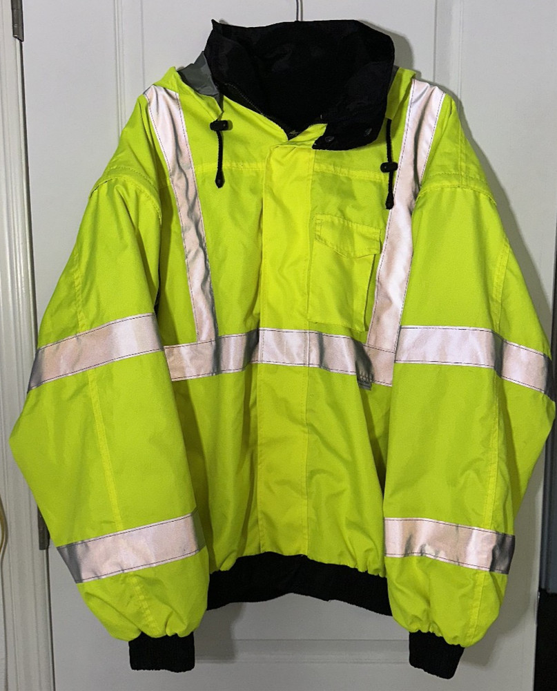 Occunomix High Visibility Saftey Work Bomber Jacket 3X LUX-TJBJ Hi Vis 3XL