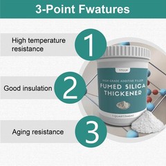 1 Quart 100% Pure Fumed Silica Powder, Advanced Thickener for 1 Quart, White