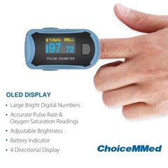 ChoiceMMed Fingertip Pulse Oximeter MD300 C29 OLED Colour Display – Adults Kids