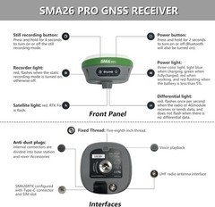 SMA26Pro 4G GPS RTK NSS 1cmAccuracy BaseRoverCollector Survey Equipment UHF 10km