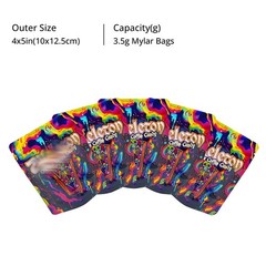 Mylar Foil Packaging Bag 3.5g | Multi-Use Zip Pouch Psychedelic Style USA Stock
