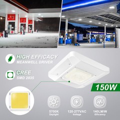 150W LED Canopy Light Parking Lot Gas Station Lamp IP65 21000LM Lights 5700k