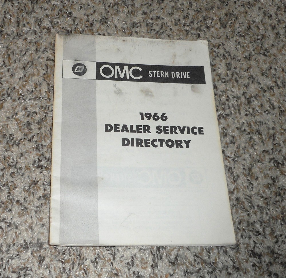 1966 Omc Outboard Marine Corp Stern Drive Dealer Service Directory Book Brochure