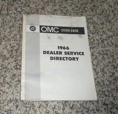1966 Omc Outboard Marine Corp Stern Drive Dealer Service Directory Book Brochure