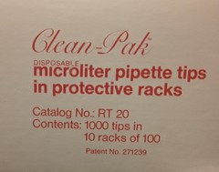 Rainin Clean-Pak RT-20 Disposable Microliter Pipette Tips in Protective Racks
