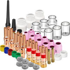 90PCS TIG Welding Torch Accessories Glass Cup Alumina Nozzle Stubby Gas Lens #12