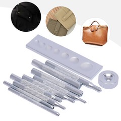 11pcs/Set Craft Tool Die Punch Snap Rivet Setter Base DIY Leather Working Craft