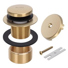 Brushed Gold Tip Toe Tub Drain Trim Kit with One Hole Overflow