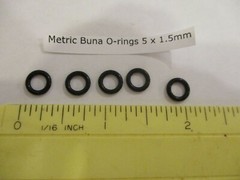 5mm ID x 8mm OD x 1.5mm thick O-ring. Buna-70. Quan 5.