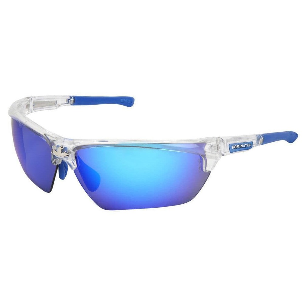 MCR Safety Dominator 3 Safety Glasses Clear Frame Ice Blue Mirror Lens