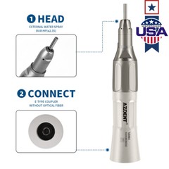 AZDENT Dental Slow Low Speed Handpiece Straight Contra Angle Air Motor 4/2Holes