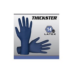 Thickster Latex Gloves 14 Mil Thick Textured Grip 12 Inch Powder Free 50 Count