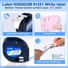 20X Dymo LetraTag Refills White Plastic 91331 for LetraTag Label Maker LT-100H