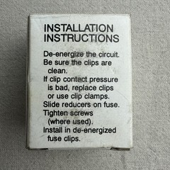 (1 PAIR) Bussman 216 Fuse Reducer Class H (60A/250V or 30A/600V to 100A Clips)