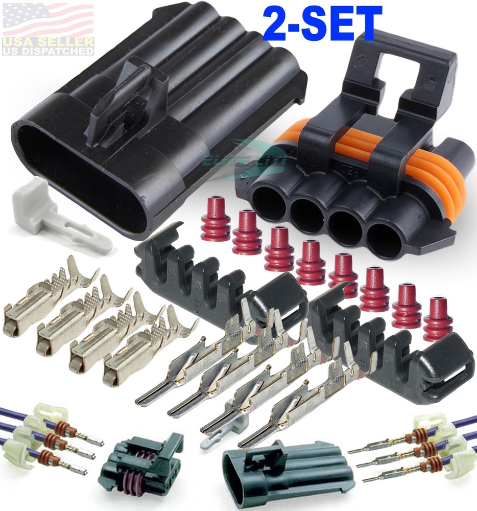 Delphi Metri-Pack 150 Series 4-Conductors w/16-18 AWG Sealed Waterproof *2 SET*