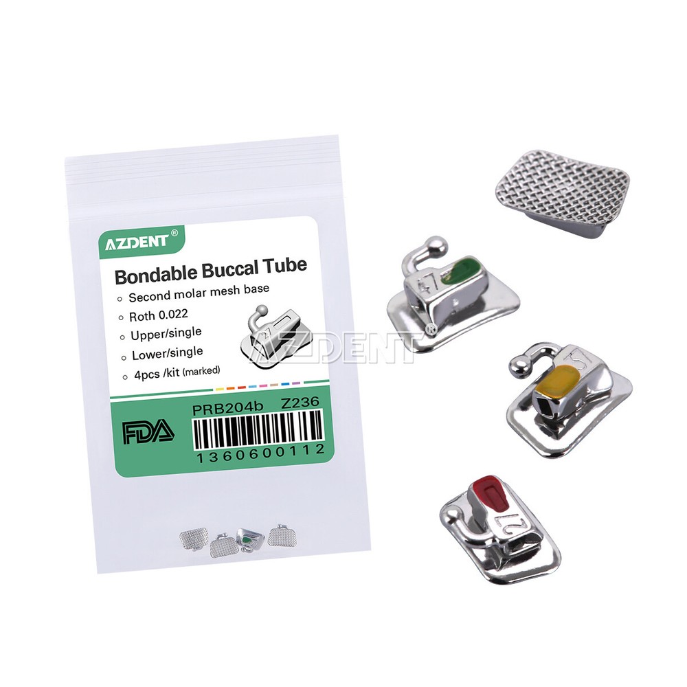 Dental Orthodontic Buccal Tubes MBT/Roth.022″ 2nd Molar Bondable Non-Conv AZDENT