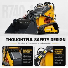 New Skid Steer Loader 24HP 4-in-1 Bucket 3-stage hydraulic pump Free Shipping
