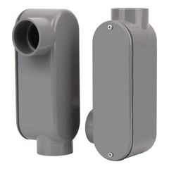 2Pack 1.5″ Rigid PVC Conduit Body Type LL with Cover & Gasket – Gray Slip x Slip