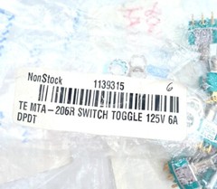 *Lot of 6* Alcoswitch MTA-206R DPDT ON-None-(ON) Mini Toggle MTA206R 6A 125v