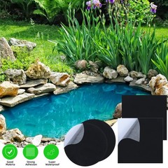 4 Pcs 8 x 8 Inches Pond Liner Repair Patch Kit EPDM Butyl Rubber balck