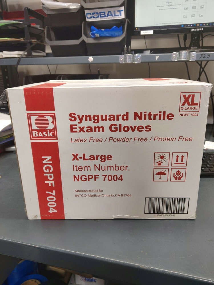 Synguard XL Powder Free Nitrile Exam Gloves (Extra Large) Case of 1000