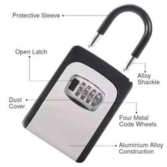 Key Lock Box for Outside-Combination Lockbox for House Key-Portable/Wall Mounted