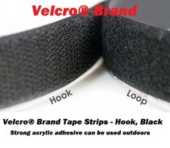 1″ wide Velcro® Brand ACRYLIC Adhesive Tape Strips Hook and Loop Black Velcro OE