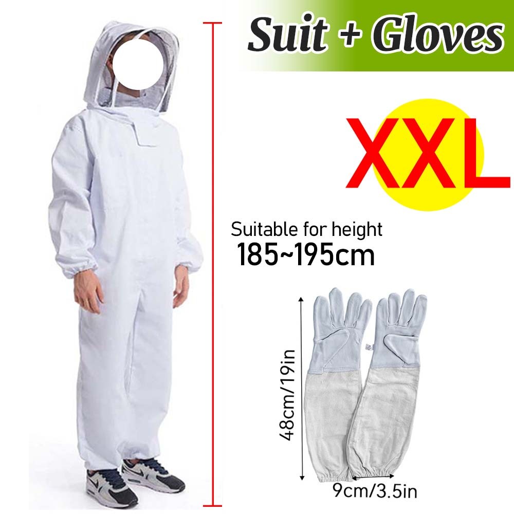 Beekeeping Suit L Full Body Coverall Beekeeper Outfit Jacket With Veil Unisex