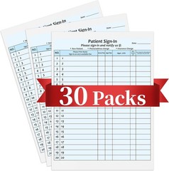 30Packs,Patient Sign in Sheets,HIPAA Compliant,Adhesive Peel-Off Patient Form